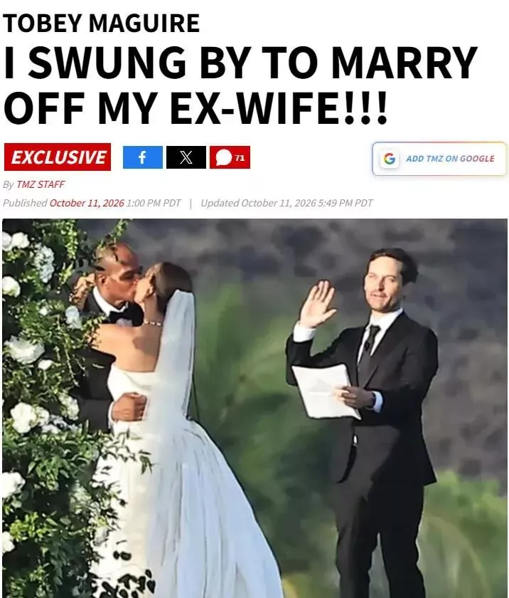 史上最體面前夫!蜘蛛俠送前妻出嫁 全程樂呵呵…